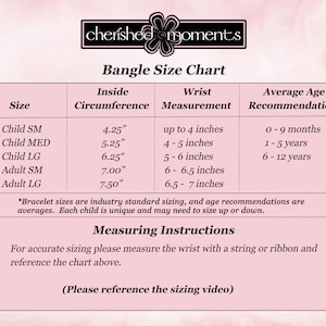Bangle size chart.