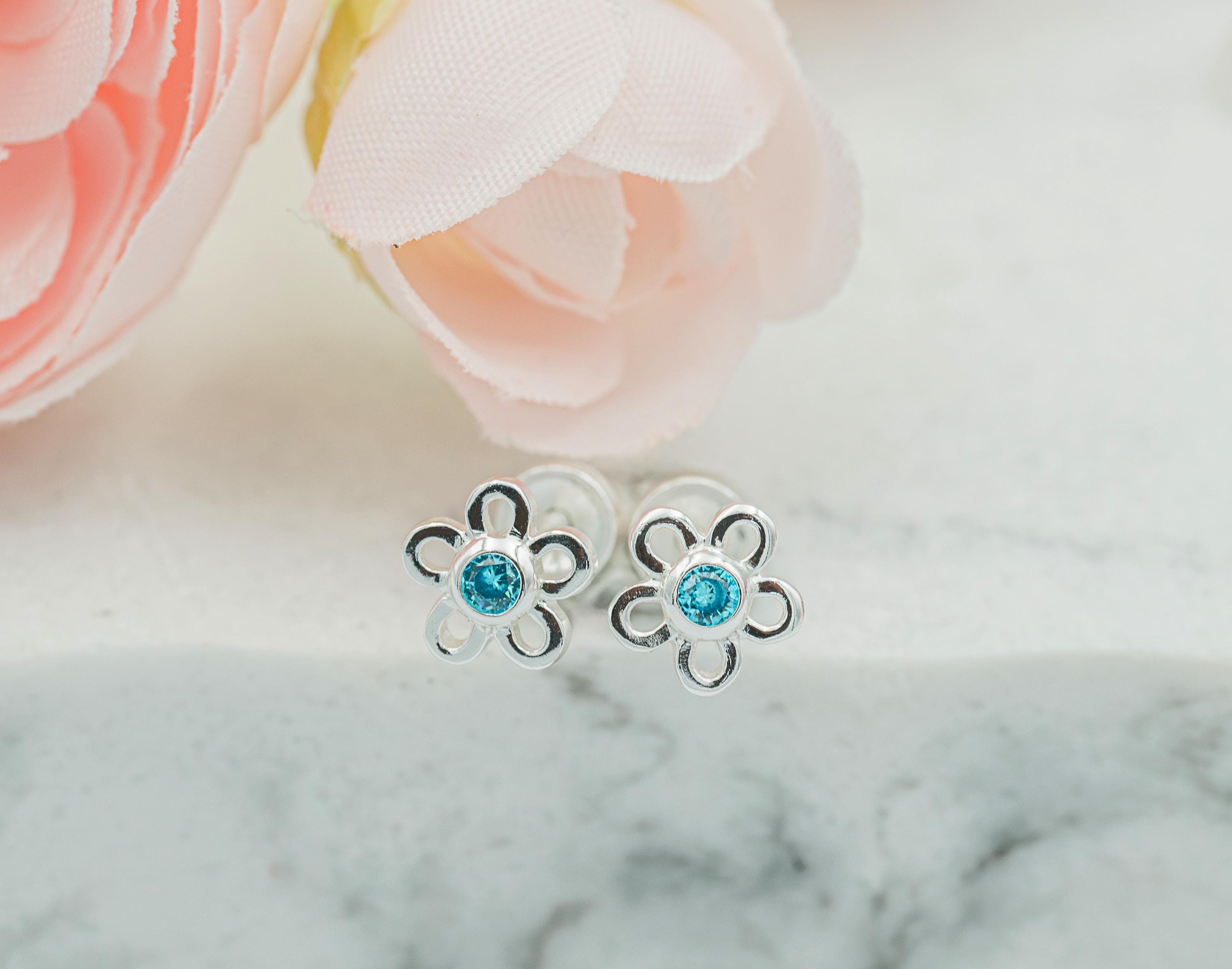 Orecchini Unicorno Per Ragazze In Argento 925 Placcato Oro 18k - Con Pietra Portafortuna A Cuore - Ipoallergenici, Regalo Con Scatola