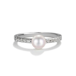 Little Girls Sterling Silver Baby Ring, Freshwater Pearl with CZ Band, Toddler Jewelry, Baby Keepsake, Pinky Ring, Toe Ring, Stackable Ring