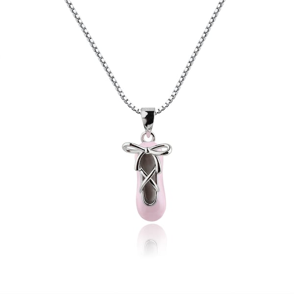 Collier chaussons de danse roses en argent sterling pour enfants, tout-petits, cadeau de récital de danse pour petites filles, bijoux de ballet pour enfants, danseur casse-noisette