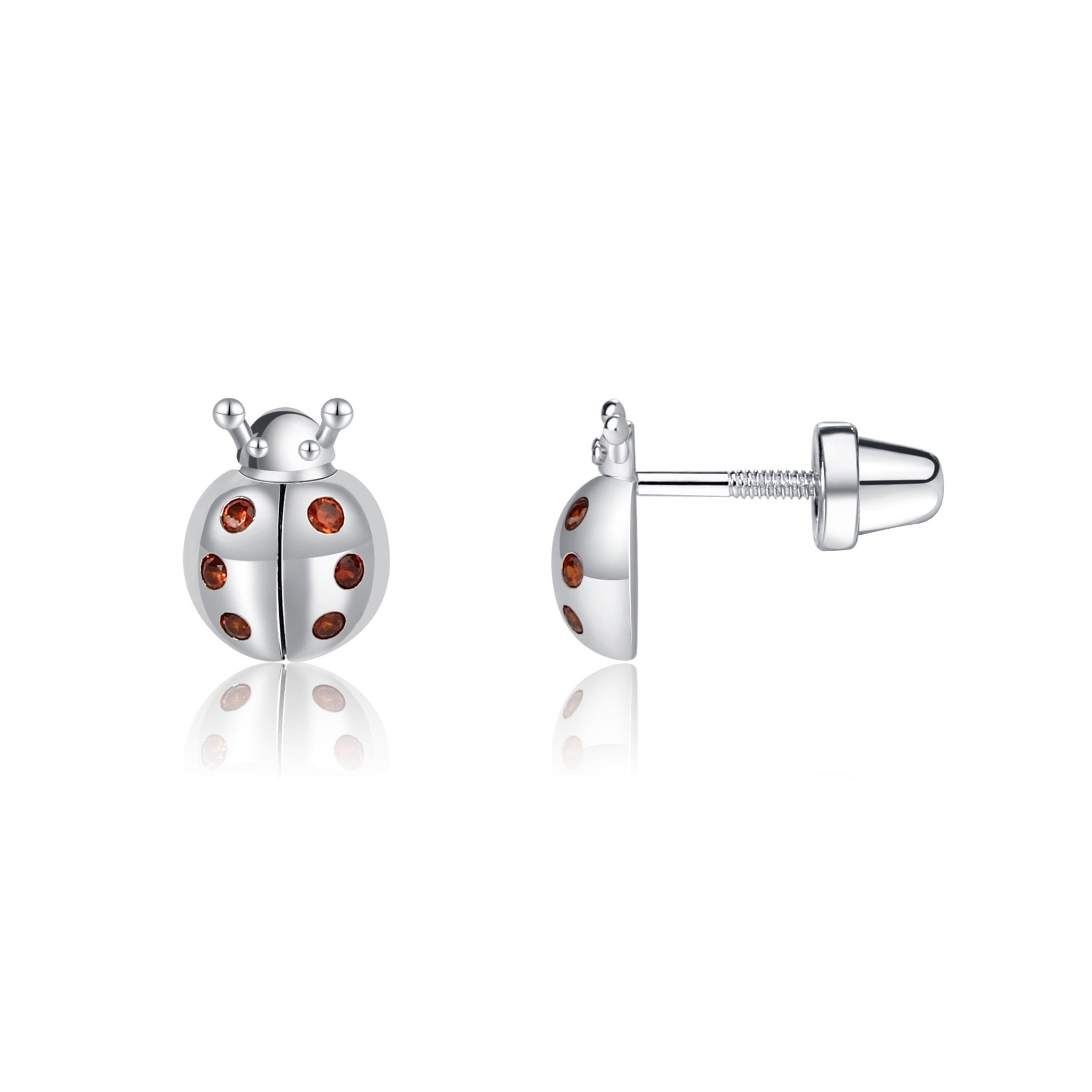 Orecchini bambina coccinella - argento Sterling 925