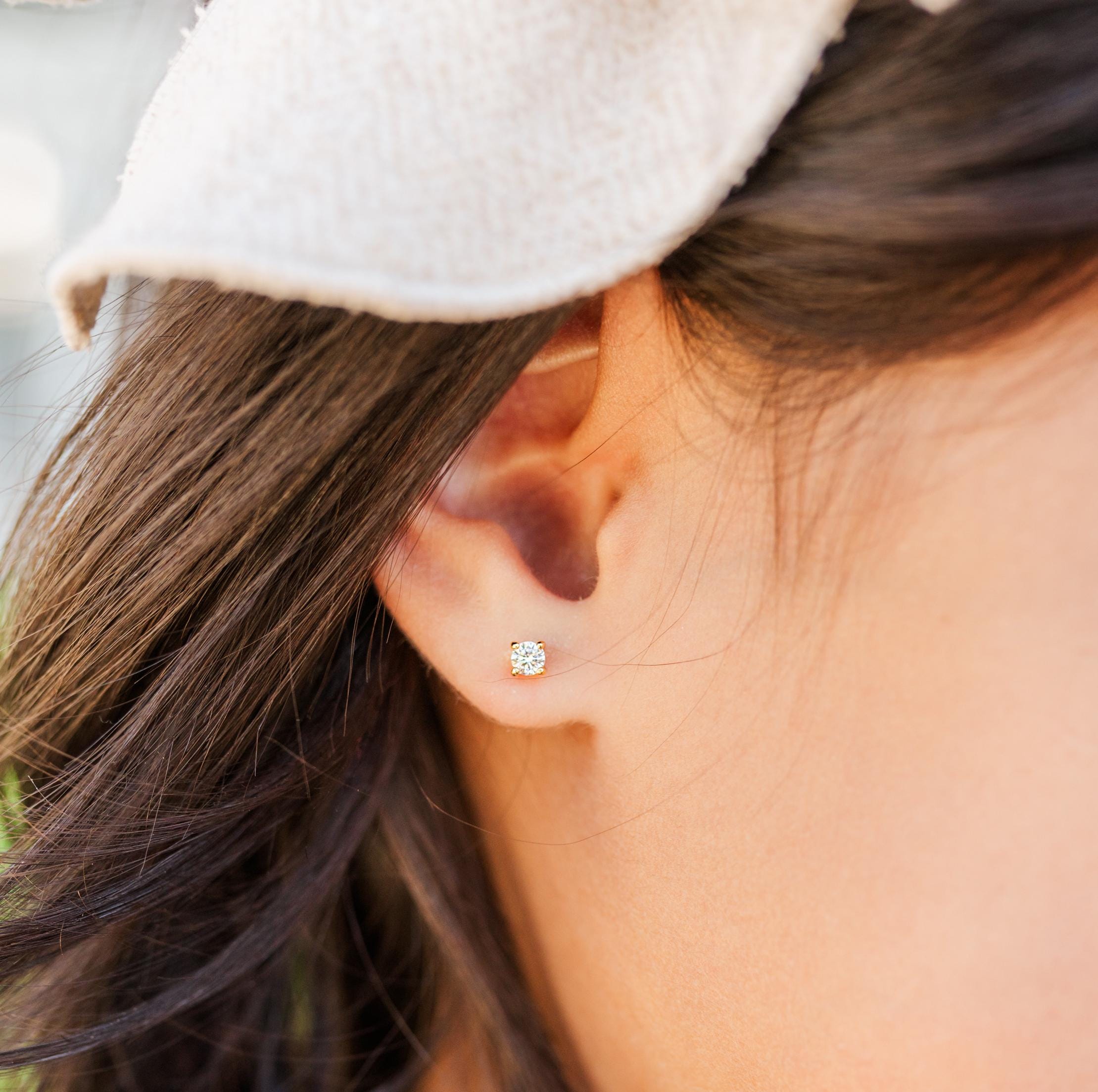 Boucles D'Oreilles Or Nœud D'Amour Plaqué Or 14K Argent 925 - Bijoux Femme Fille Hypoallergéniques