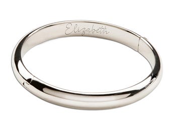 Bracciale Rigido Per Bambina In Argento 925 – Modello Con Orsacchiotto E Cuori, Regalo Battesimo/Compleanno 0-3 Anni