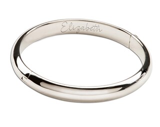 Bracciale Rigido Per Bambina In Argento 925 – Modello Con Orsacchiotto E Cuori, Regalo Battesimo/Compleanno 0-3 Anni