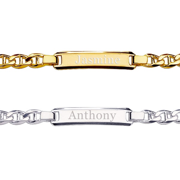 Gold Id Bracelet Etsy