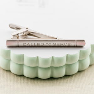 LDS Missionary Gift "Called to Serve" Tie Bar in Silver