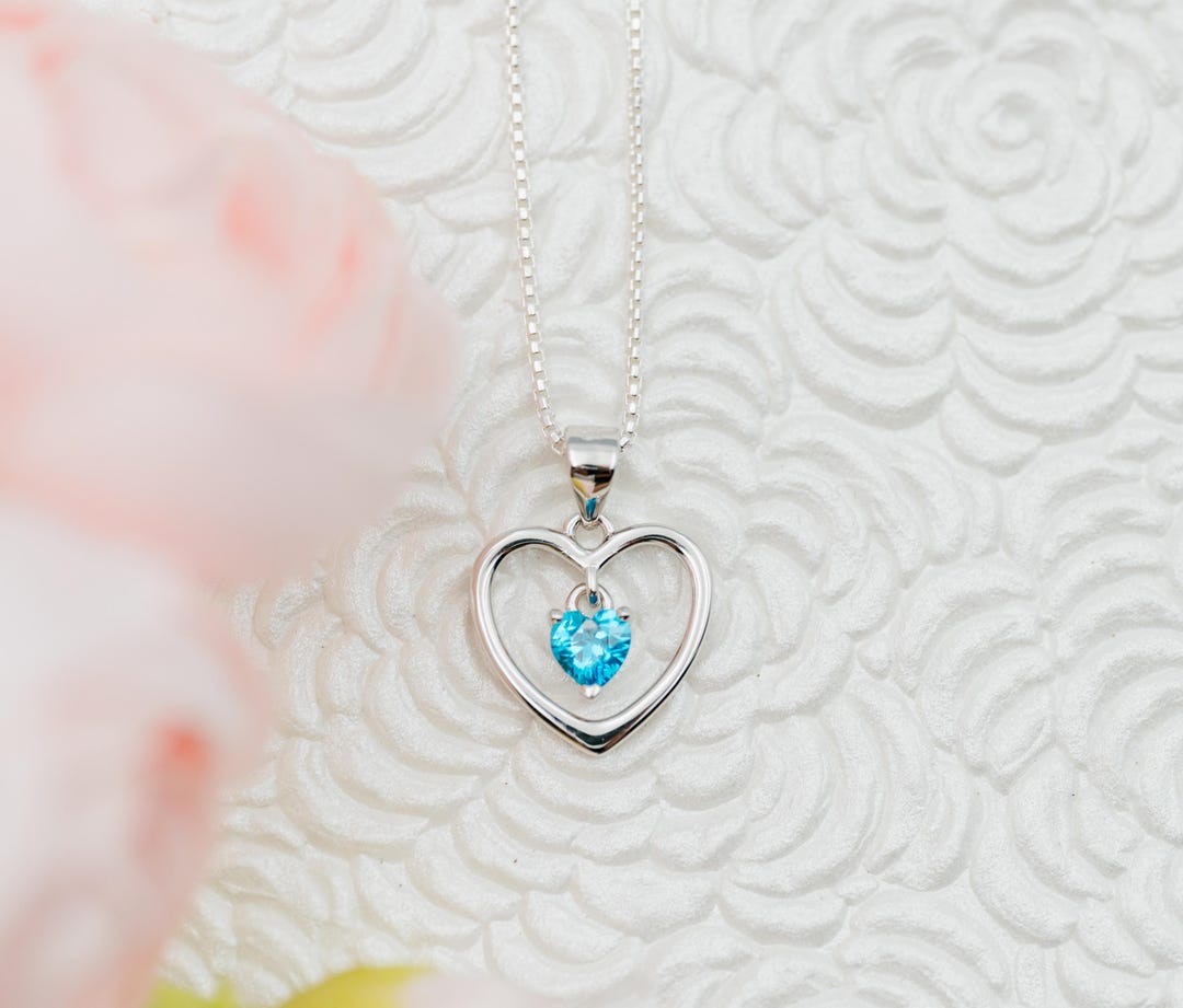 Collana Donna Argento 925 Con Doppio Cuore E Pietra Portafortuna Peridoto - Regalo Per Fidanzata O Mamma