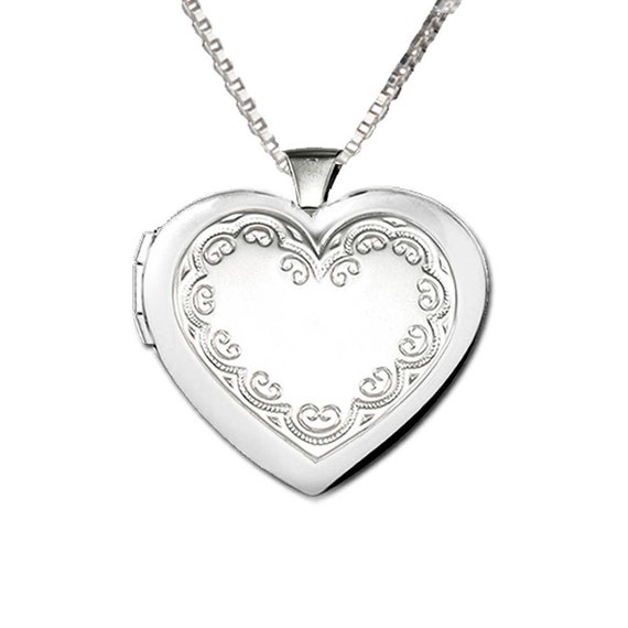 Childs silver locket necklace deals