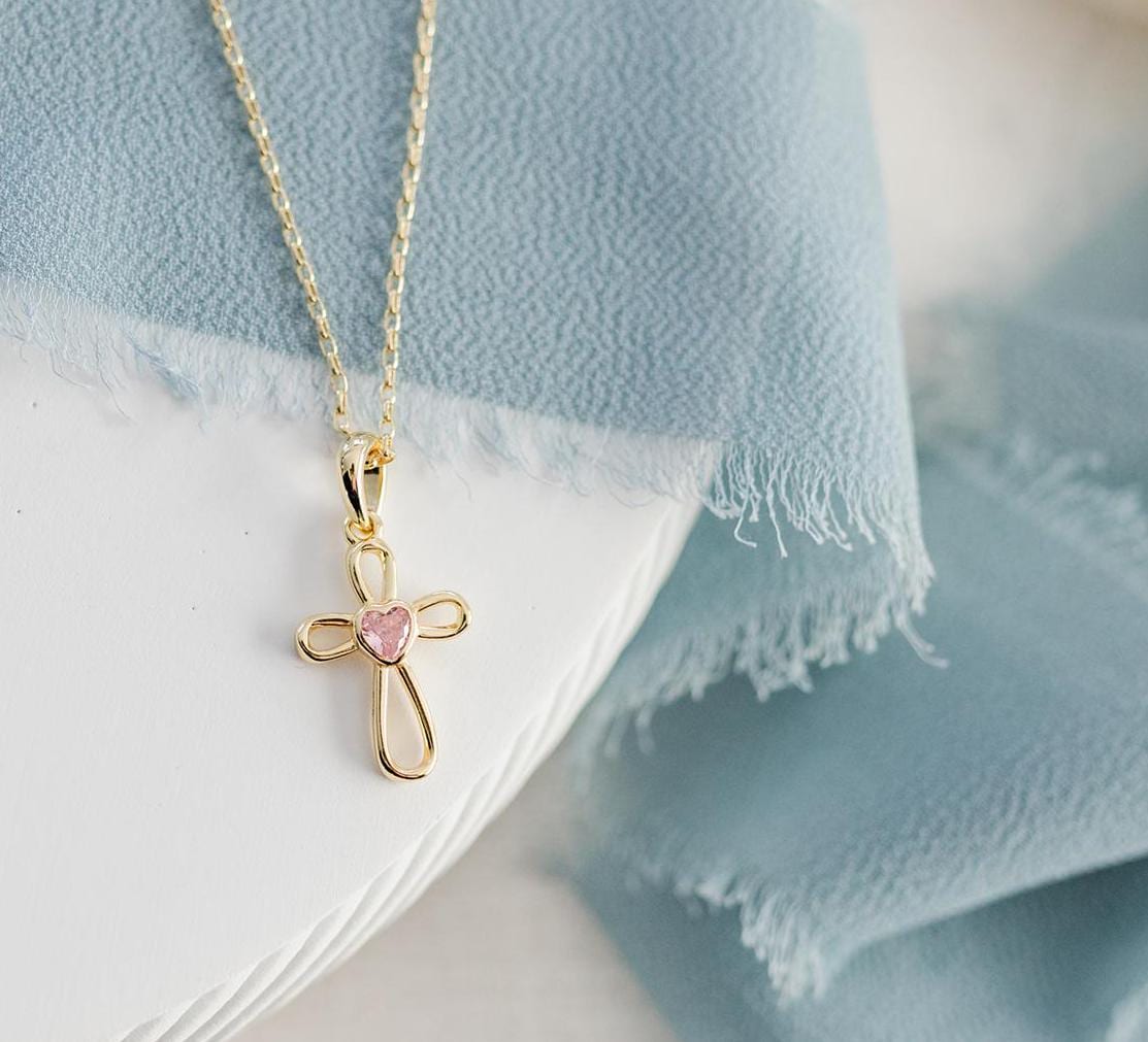 Collar Con Colgante De Cruz Católica De Plata De Ley 925