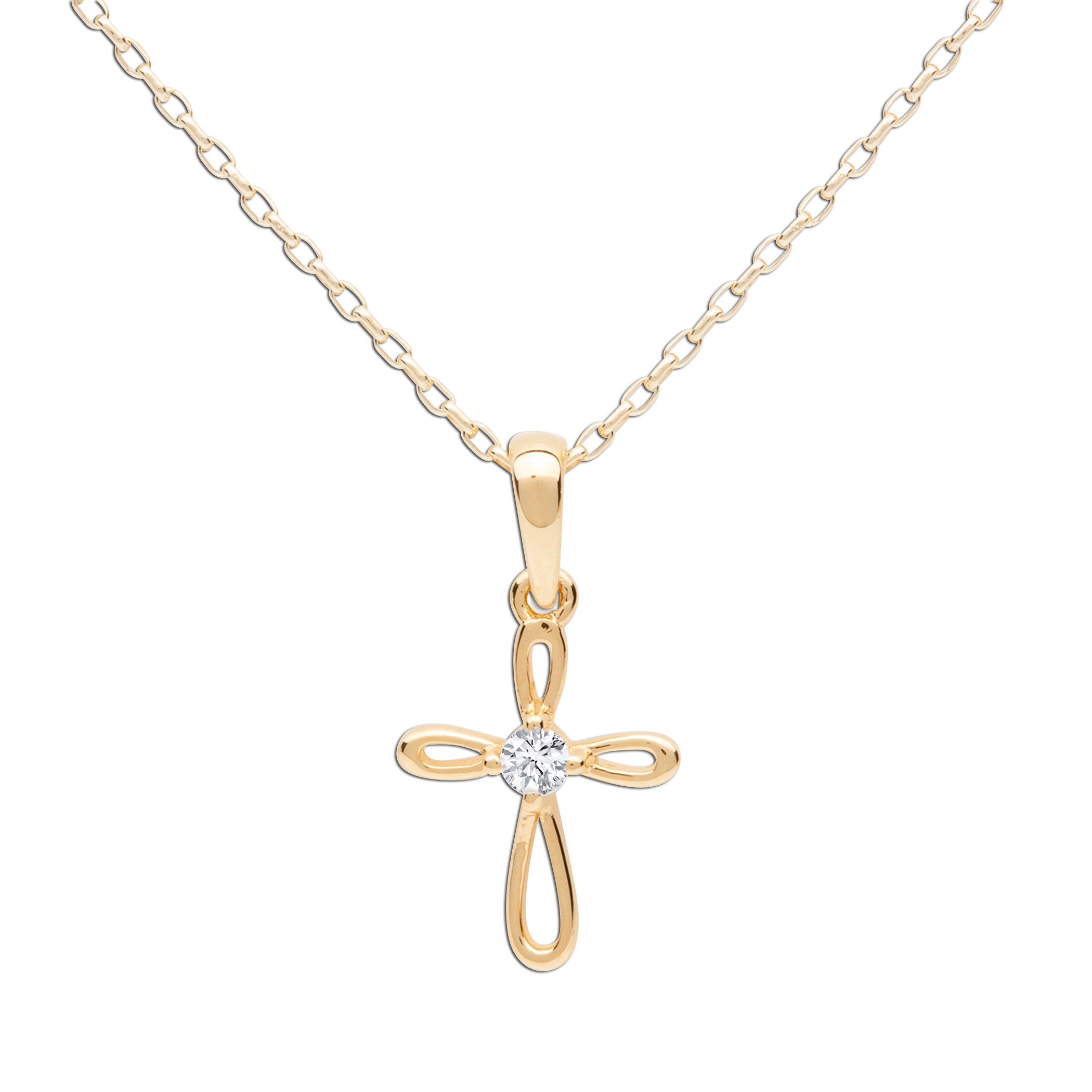 Children's 14K Yellow Gold Cross Pendant 001-745-00269 | Moore Jewelers |  Laredo, TX