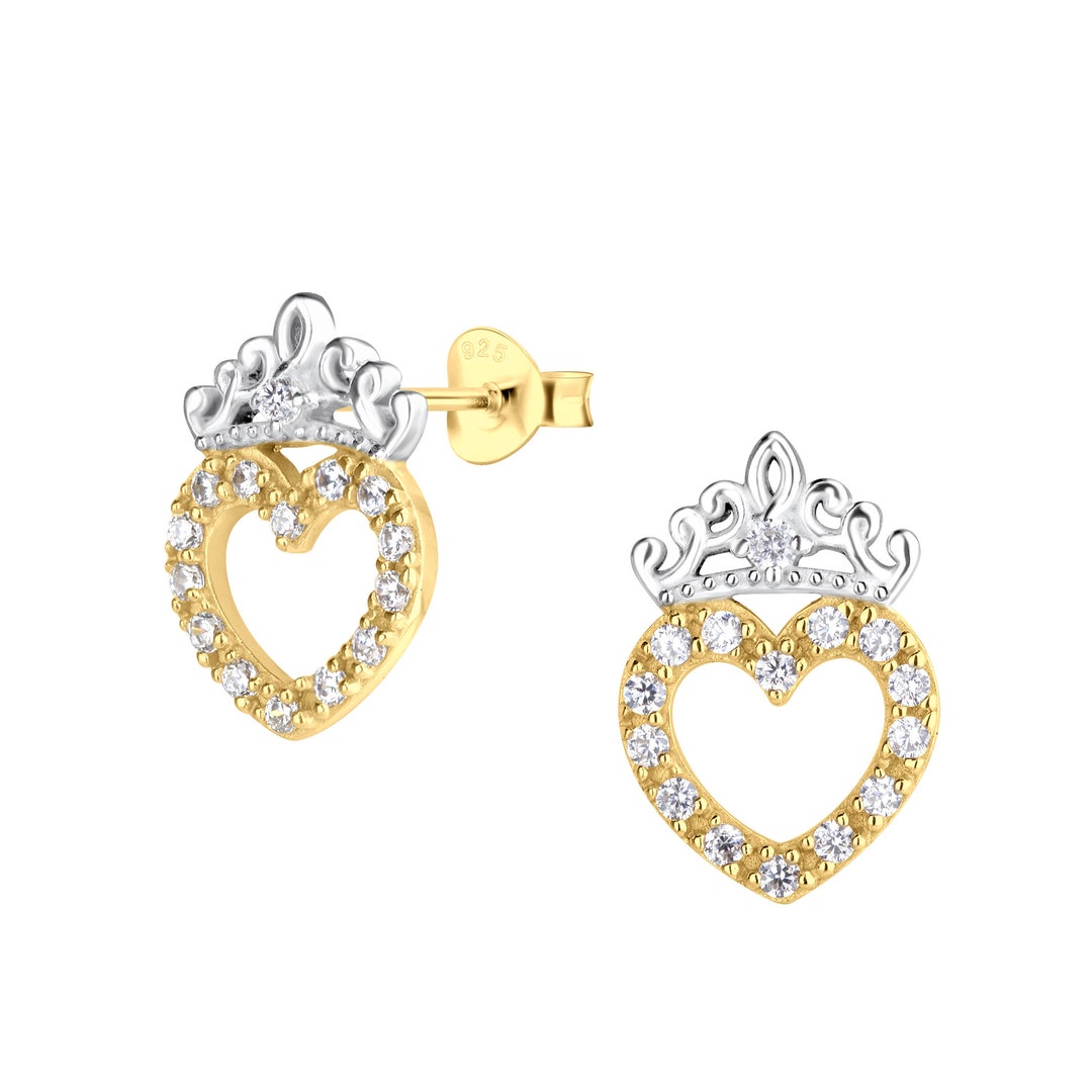 Sterling Silver and 14K Goldplated Quinceañera Earrings for Girls With