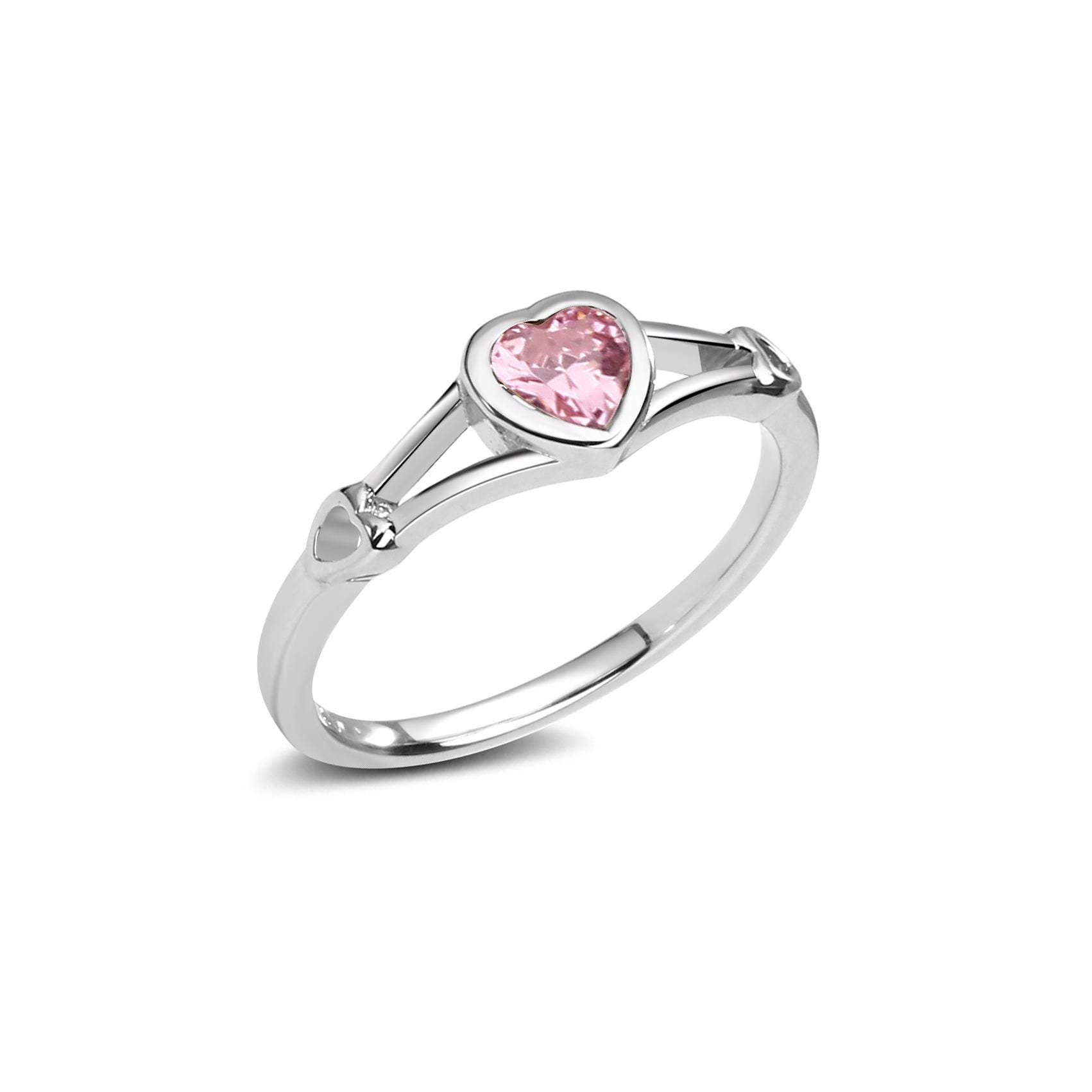 Sterling Silver Birthstone Baby Ring, Gift for Toddler Little Girls ...