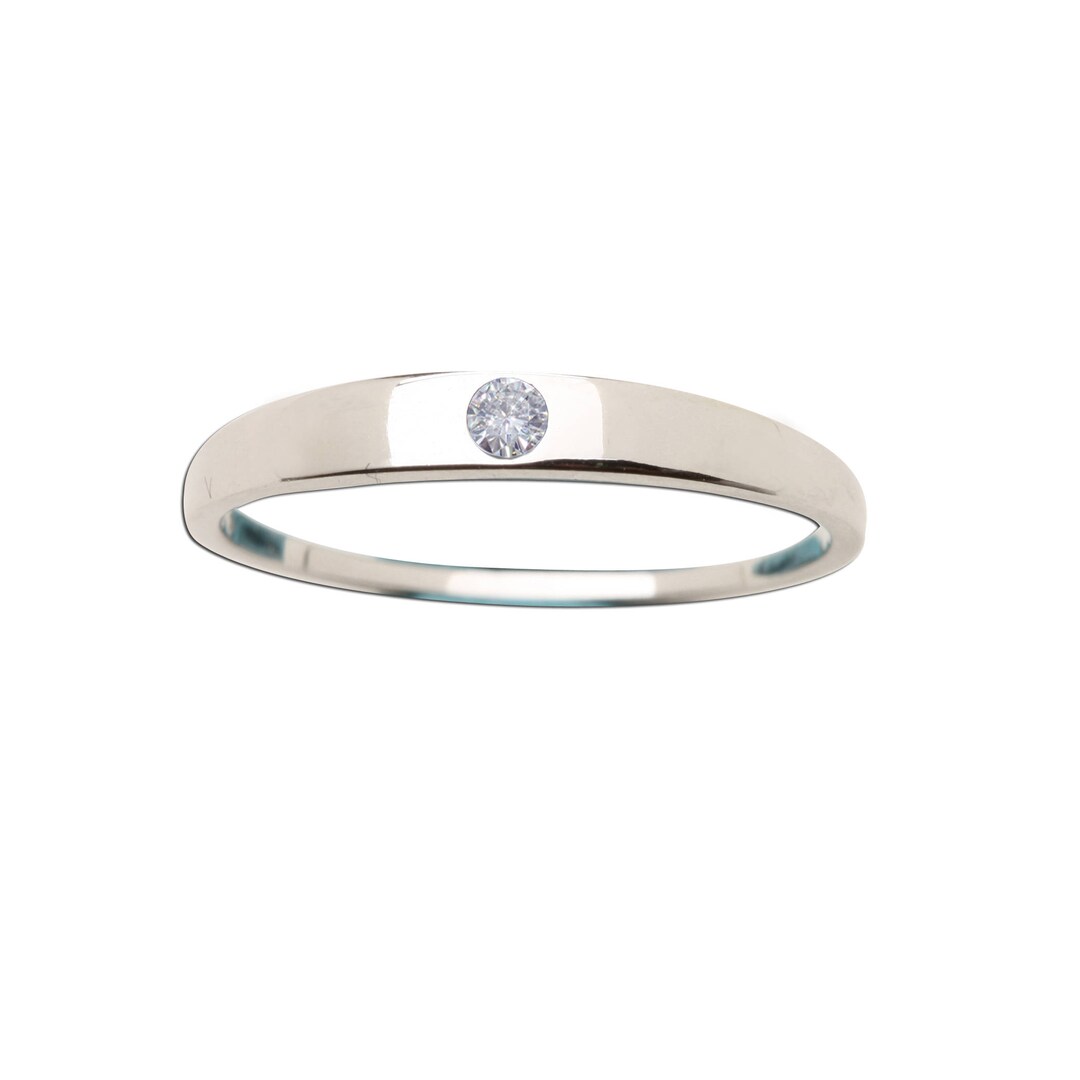 Sterling Silver Genuine White Sapphire Baby Ring or Pinky