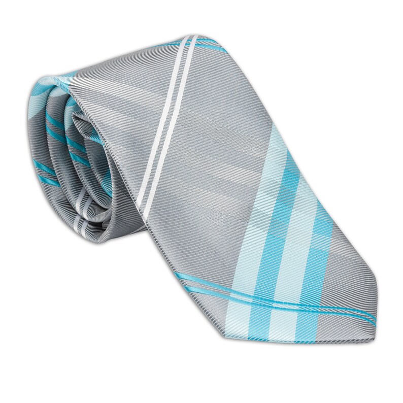 Boys Aqua Blue Plaid Tie for Youth Children's Necktie Etsy