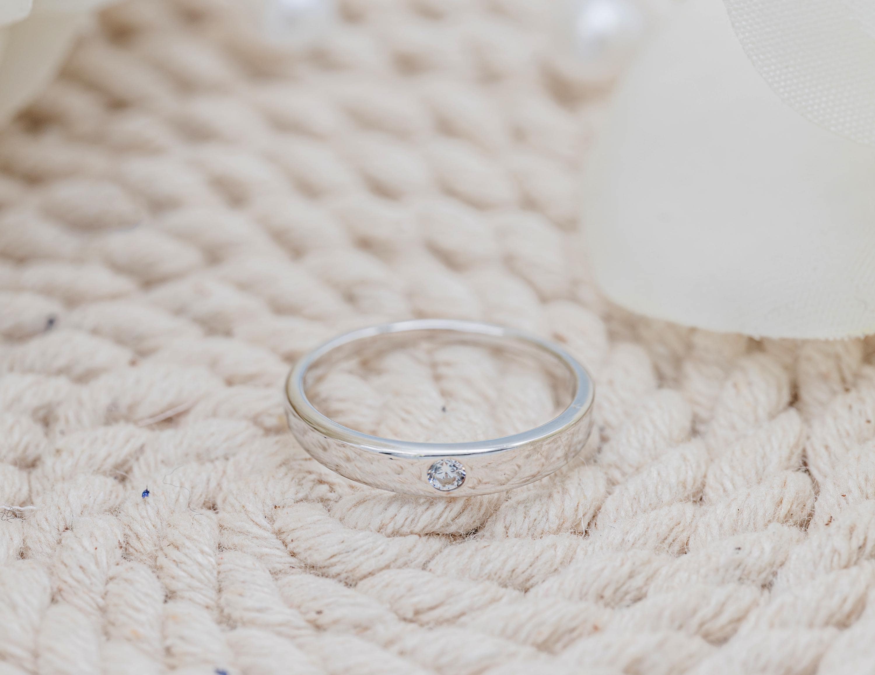 Sterling Silver Baby Ring With Clear CZ for Newborns
