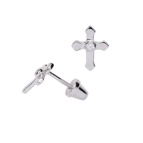 Children's Sterling Silver Infinity Cross Earrings With Etsy