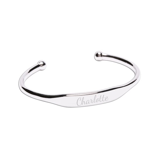 Personalized Sterling Silver Cuff Bracelet Baby Kids Little Etsy