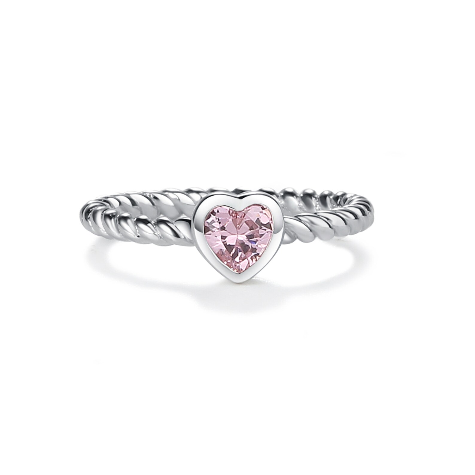 Little Girls Sterling Silver Baby Ring, Kids Twisted Rope Ring With CZ ...