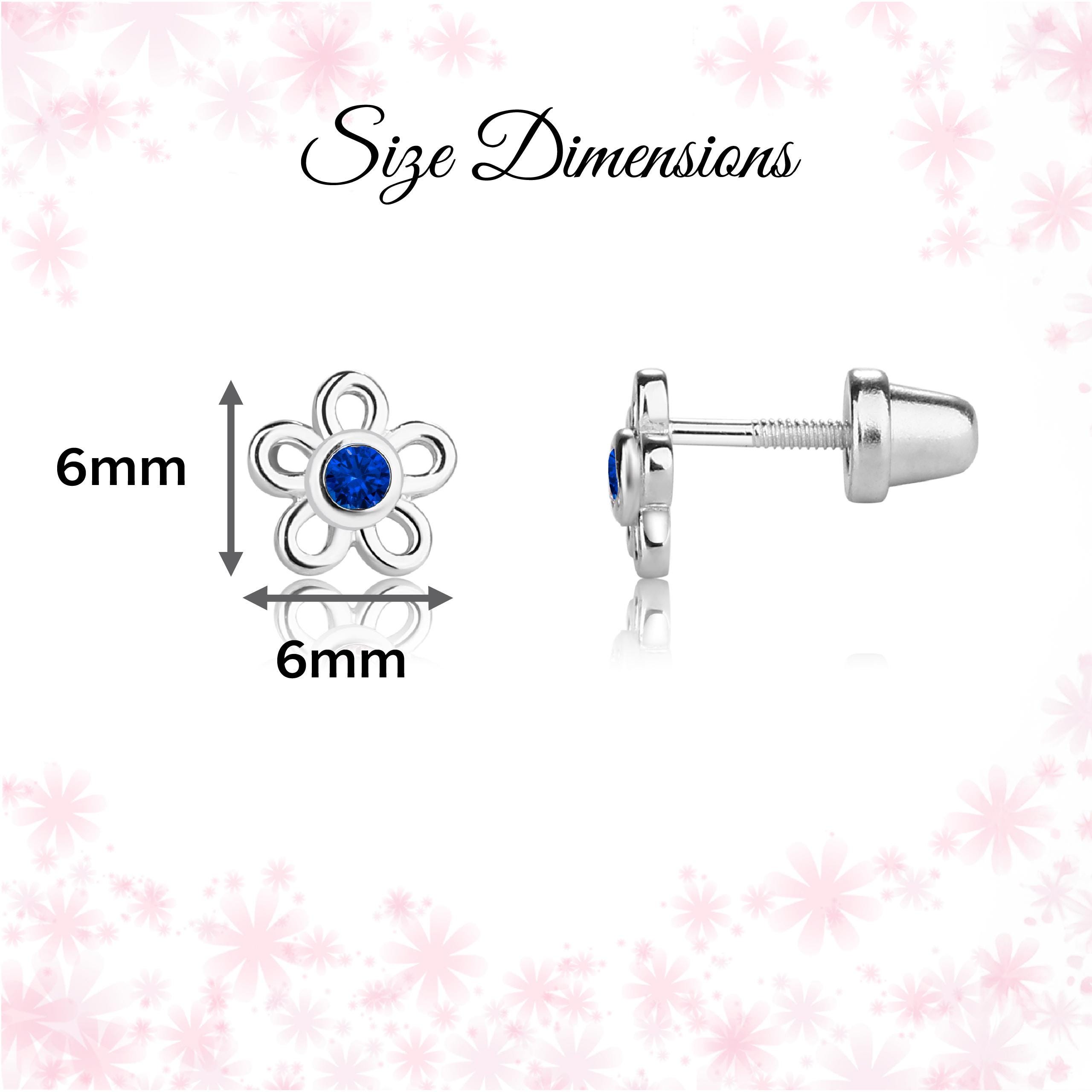 Orecchini A Perno Unicorno Per Ragazze In Argento Sterling 925 Placcato Oro Bianco - Con Pietra Portafortuna A Cuore, Ipoallergenici - 2