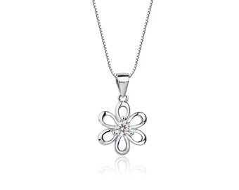 Collier de charme de marguerite de pierre de naissance d'avril CZ d'argent sterling personnalisé de petites filles, bijoux d'enfants, enfants, enfant en bas âge, cadeau de fille de fleur