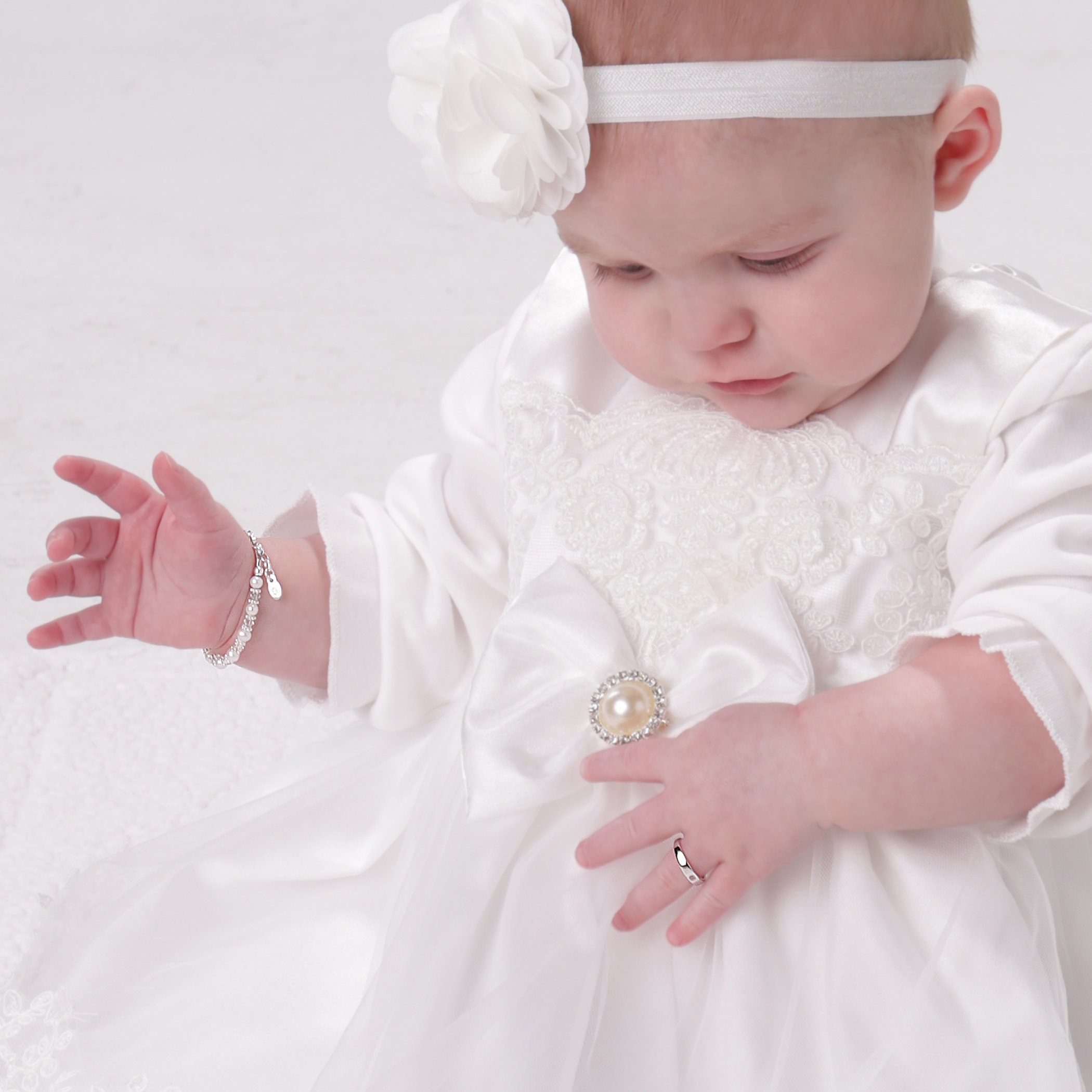 Tryuunion Baptism Bracelet in Sterling Silver and Cultured Tryuunion Baptism Bracelet in Sterling Silver and Cultured