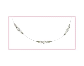 Sterling Silber HLT Taufe Halskette mit klaren Kristallen (BPNCC-08)