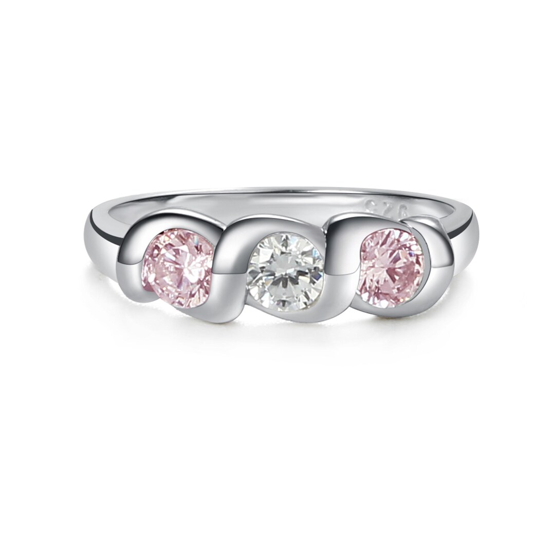 Sterling Silver Baby Ring With Genuine Pink and White Sapphires, Kids ...