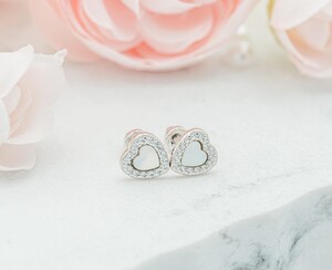 Boucles D’oreilles Femme Or Avec Nacre – Argent 925 Plaqué Or 14k – Hypoallergéniques – Cadeau élégant Pour Toutes Occasions