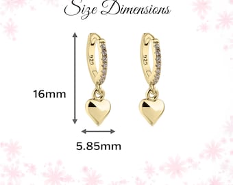 Orecchini Huggie con zirconia cubica, placcati in oro 14 carati
