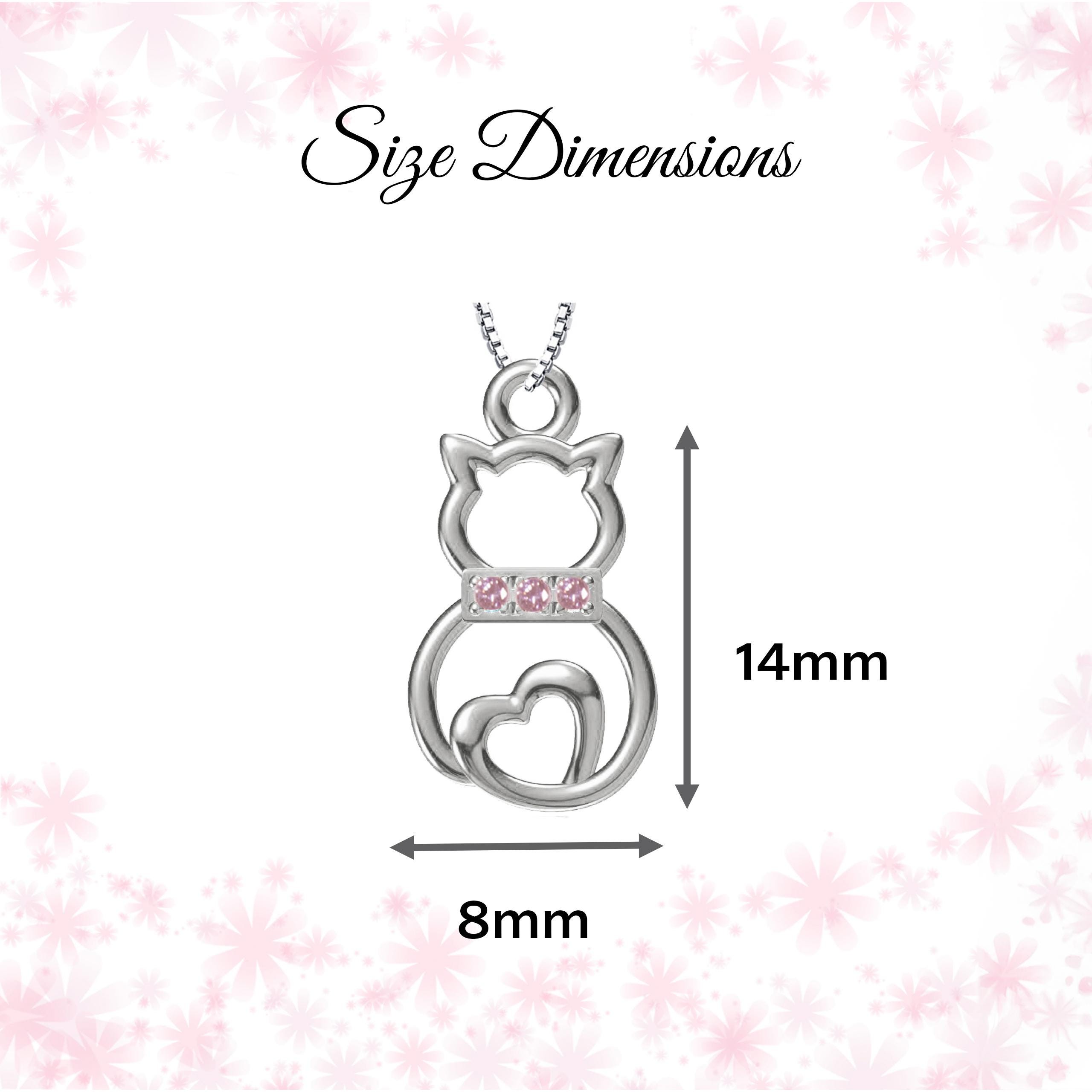 Collana Con Ciondolo Gatto E Strass - Regalo Carino Per Bambine, Ragazze E Donne - Ideale Per Compleanno O San Valentino - Foto 4