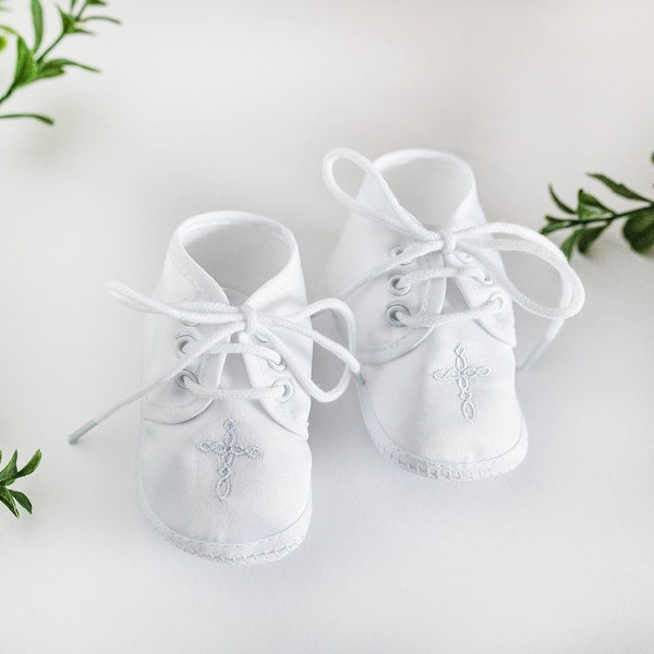 White Boys Baptism Shoe with Cross, Infant White Christening Shoe With Cross, Baby Baptism Shoe, Baby Boys White Church Shoe, 0-3 month