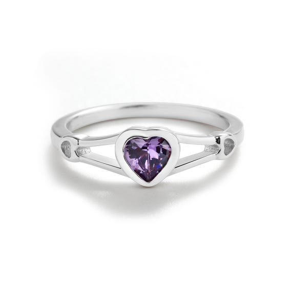 指輪・リング Baby Heart Ring Sterling Silver Birthstone Baby Ring With CZ Heart, Ring for