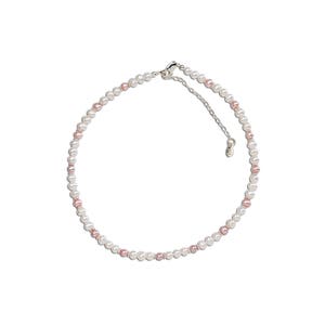 Freshwater White and Pink Pearls with Sterling Silver  First Pearls, Children&#39;s Pearl Necklace, Flower Girl Jewelry, Granddaughter Gift