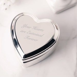 Personalized Silver Heart Jewelry Box, FREE Engraving, Gift for Bridesmaids, Anniversary, Best Friend, Retirement, Graduation, Teacher Gift image 6