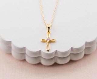 ROUGEMONT Collana Con Croce In Moissanite 3 Carati - Argento Sterling 925 Placcato Oro 18k - Gioiello Spirituale
