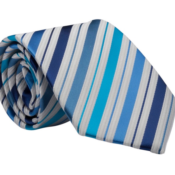 Boys Blue Stripe Tie for Youth, 45 inch