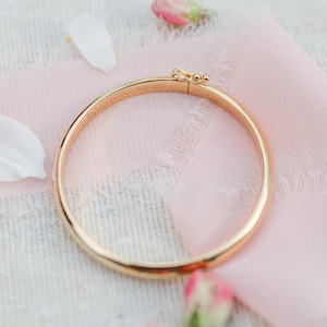 Personalized 14K Gold-Plated Bangle Bracelet Custom Engraved Bracelet for Infant, Baby, Kids, Toddlers, Girls, Adults, Women, Jewelry Gift