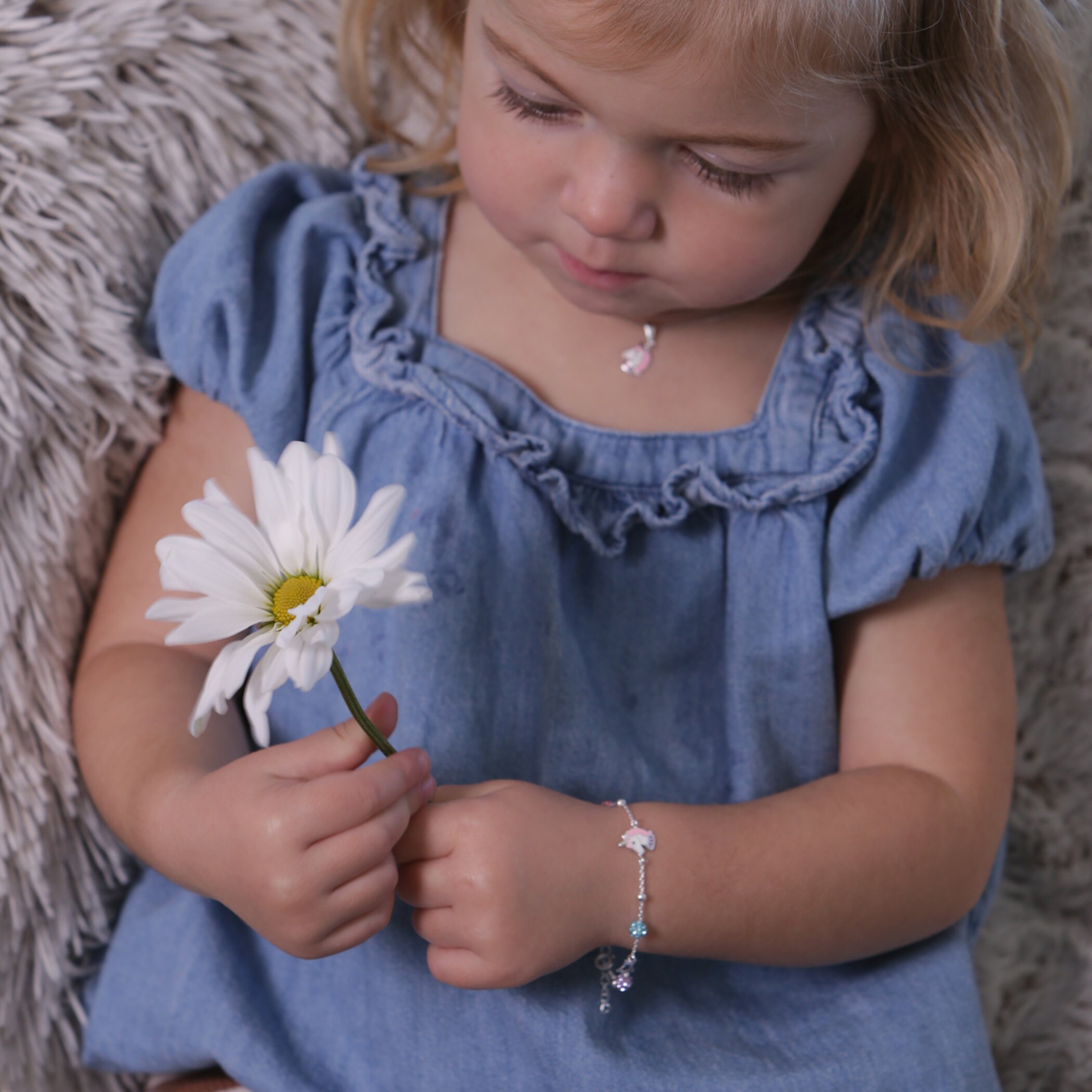 Children's Sterling Silver Colourful Unicorn Bracelet – Melchior