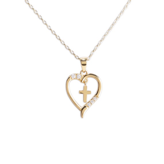 Open Heart Necklace, Teenage Girl Gifts, Strong Woman Gifts, Gifts for Teenage Girls, 18K Yellow Gold Finish / Luxury Box