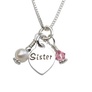 Girls Sterling Silver Sister Necklace for Sister Gift, Sibling Gift, Big Sis, Little Sister Jewelry, Matching Jewelry for Sisters