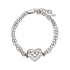 Sterling Silver CTR "Choose The Right" Heart Bracelet, Baptism Gift for Little Girls, Children's CTR Jewelry, Religious First Communion Gift