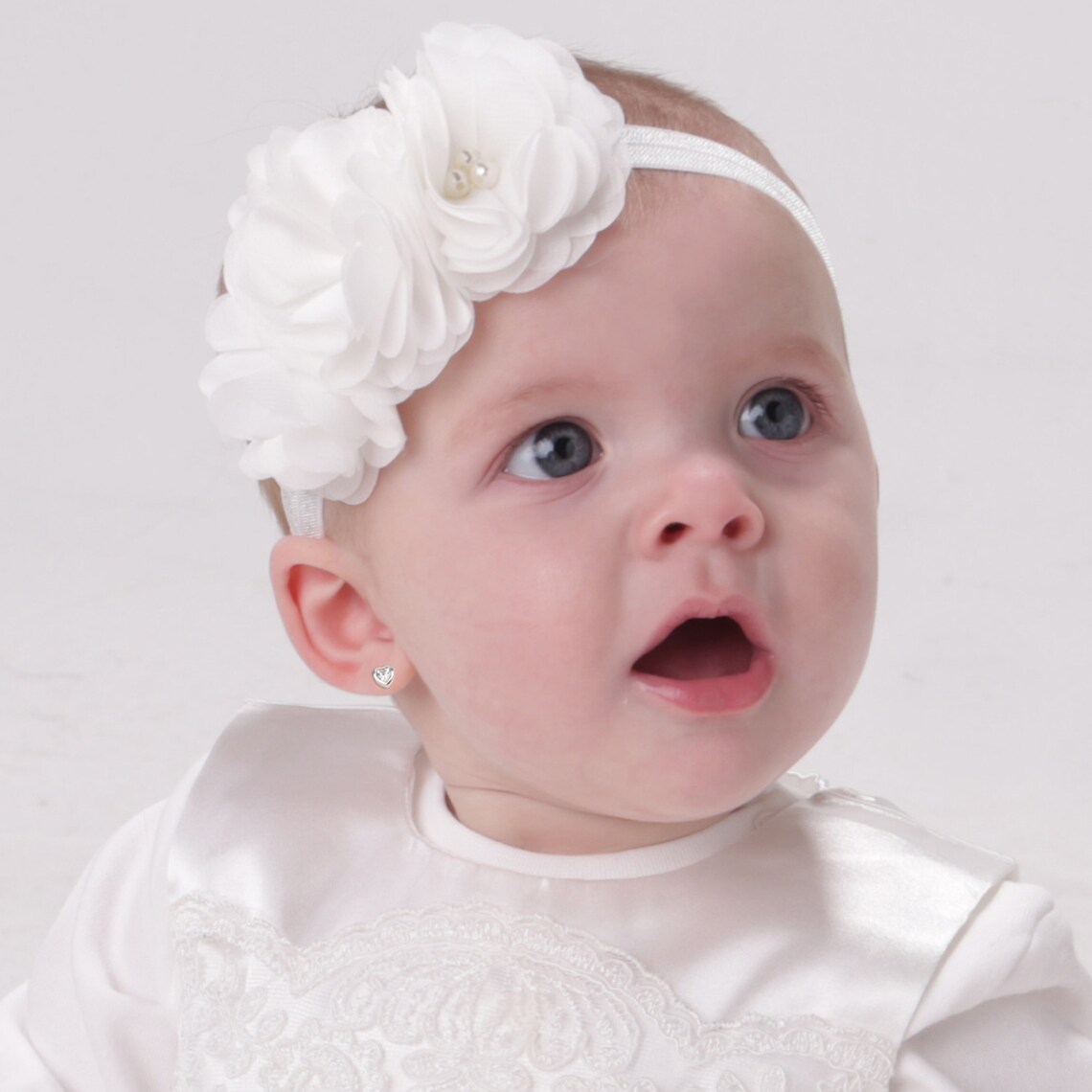 Sterling Silver Baptism Earrings With CZ Hearts for Girls Etsy