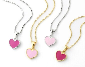 Collana Donna Con Ciondolo A Cuore In Ottone Placcato, Lunghezza Regolabile E Ipoallergenica, In Elegante Scatola Regalo