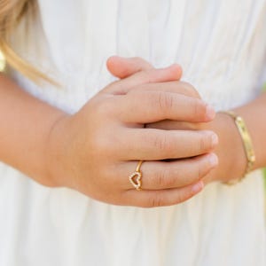 Little Girls 14k Gold-plated Baby Ring, Granddaughter Gift, Kids Heart ...