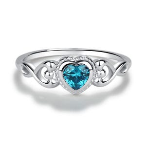 Silver Baby Rings, Little Girls Birthstone Ring, CZ Toddlers Rings, Sterling Children&#39;s Jewelry