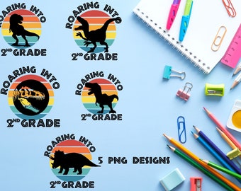 Back to school shirt, 2nd grade shirt, dinosaur shirt, 2nd grade dinosaur shirt, boys shirt, T-rex shirt, triceritops shirt, Raptor shirt