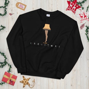 Lámpara de pierna Suéter de cuento de Navidad, sudadera de Navidad divertida, suéter de Navidad feo, suéter de Navidad divertido, un suéter de cuento de Navidad