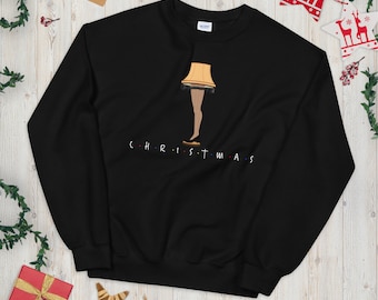 Leg lamp Christmas story sweater, funny Christmas sweatshirt, ugly Christmas sweater, funny christmas sweater, a Christmas story sweater