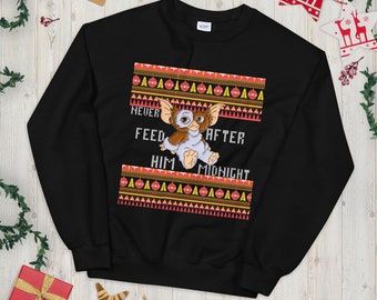 Funny ugly Christmas sweater, ugly Christmas sweater, unisex ugly Christmas sweater, gremlins, mogwai Christmas sweater