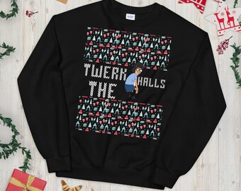 Funny Ugly Christmas sweater, twerk Christmas sweater, Tina bobs burgers Christmas sweater, Tina twerking, twerk the halls Christmas